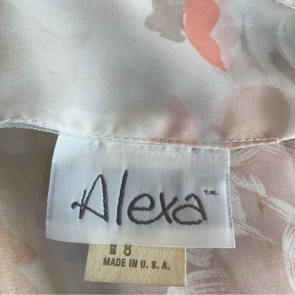 VINTAGE Alexa Watercolor Floral Chiffon Pleated Blouse Size 8